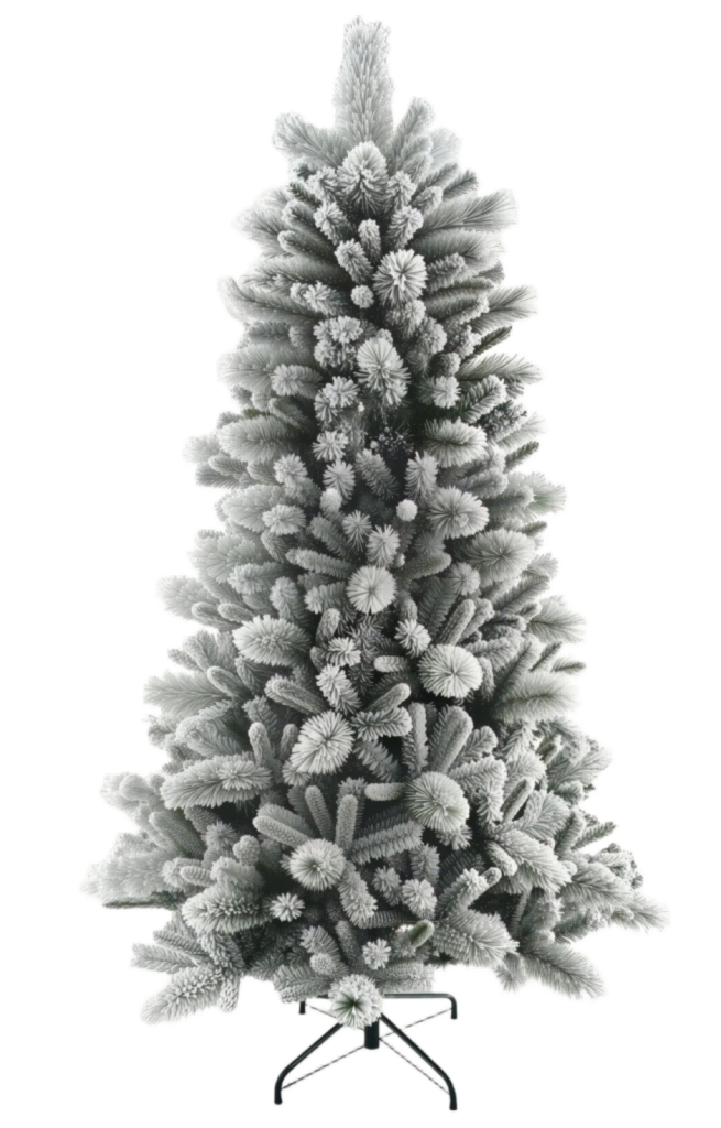 Green Automatic Expandable Snow Flocked Christmas Tree with Mixed PVC & Pine Needle Foliage