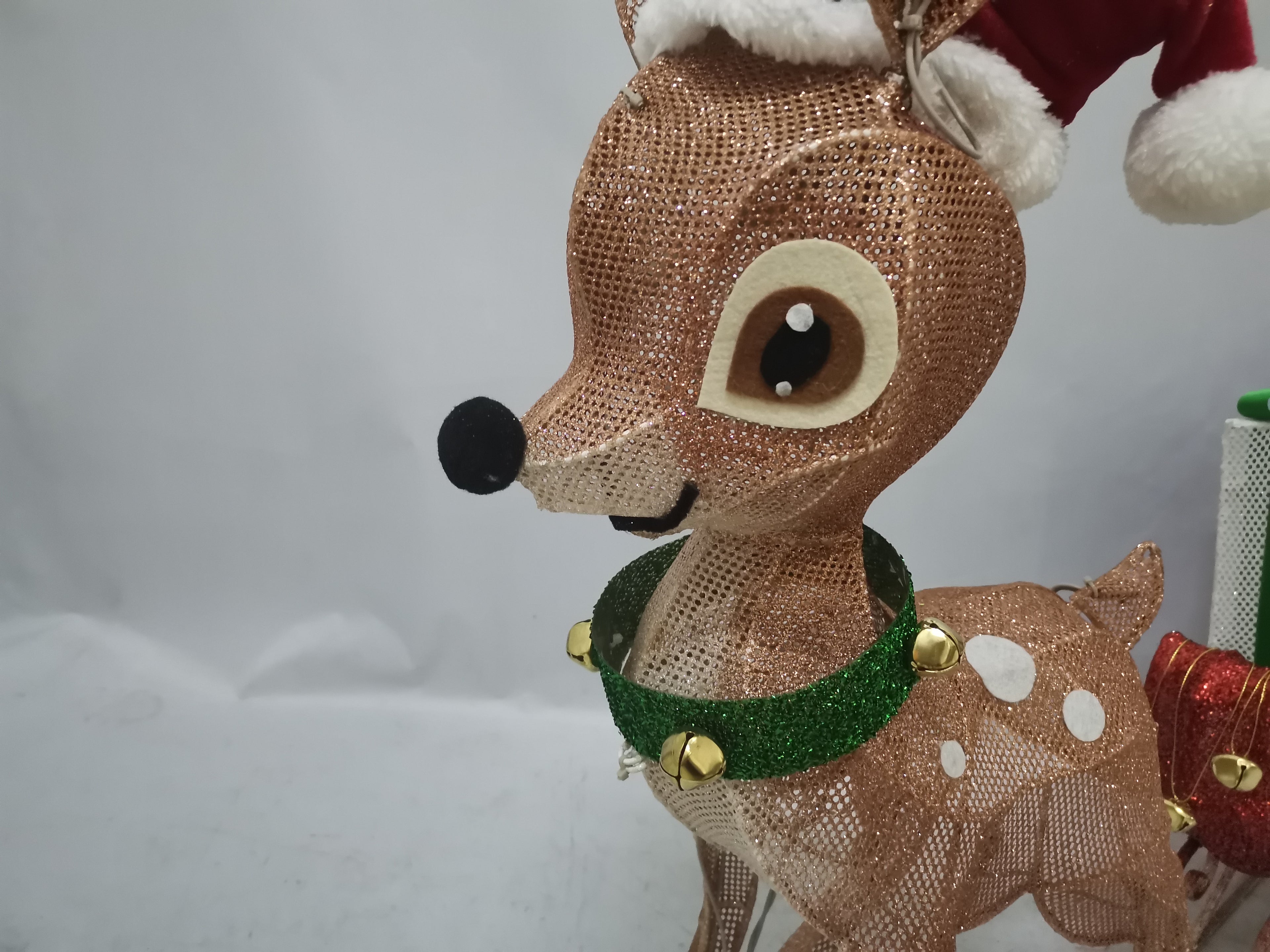 28/18 inch two sizes available, 65-light fabric deer cart decorative light