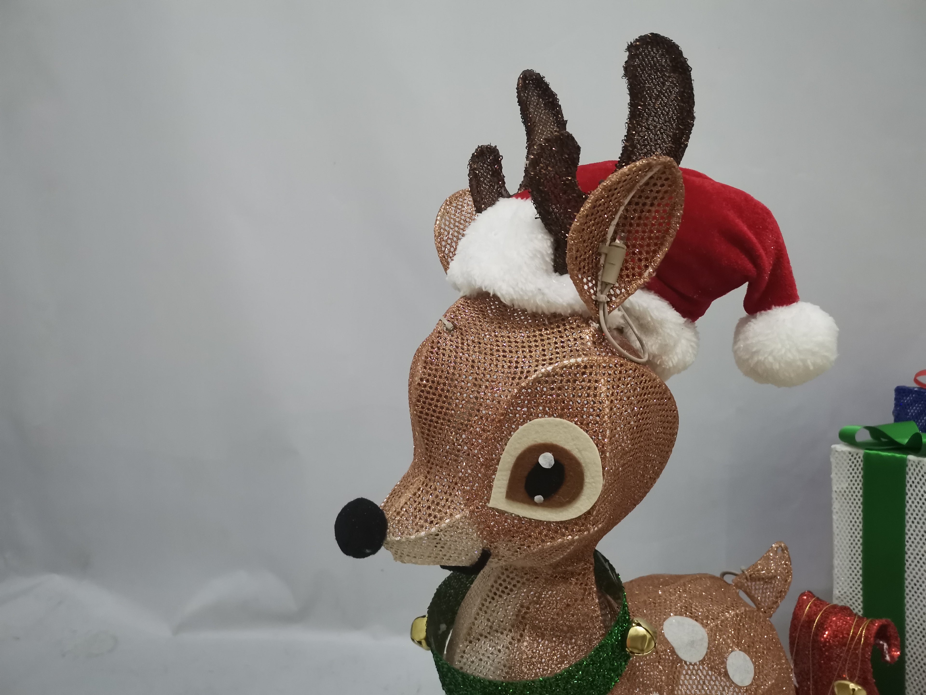 28/18 inch two sizes available, 65-light fabric deer cart decorative light