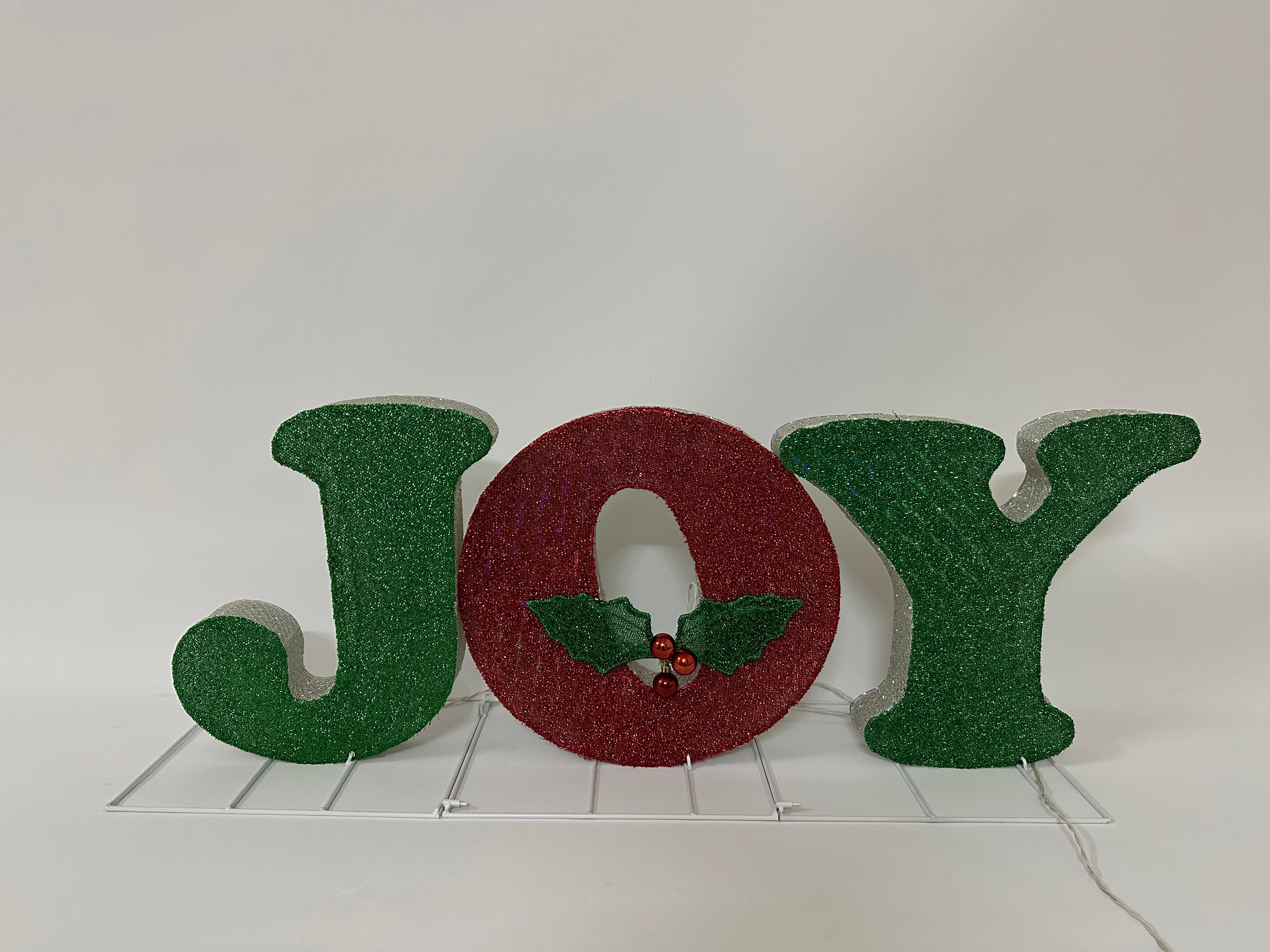 16-inch 60-light fabric JOY sign decoration