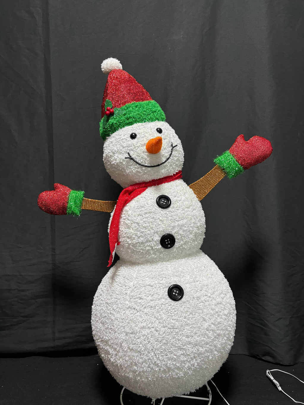 48" Retractable Snowman, Pre-Lit with 100 LED Lights