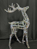 36" Lighted Twisted Rainbow Film Standing Deer | Christmas Outdoor Decoration
