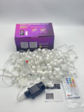 5V Milky White Globe Curtain Lights, 400 LEDs RGB + Surplife LED Control
