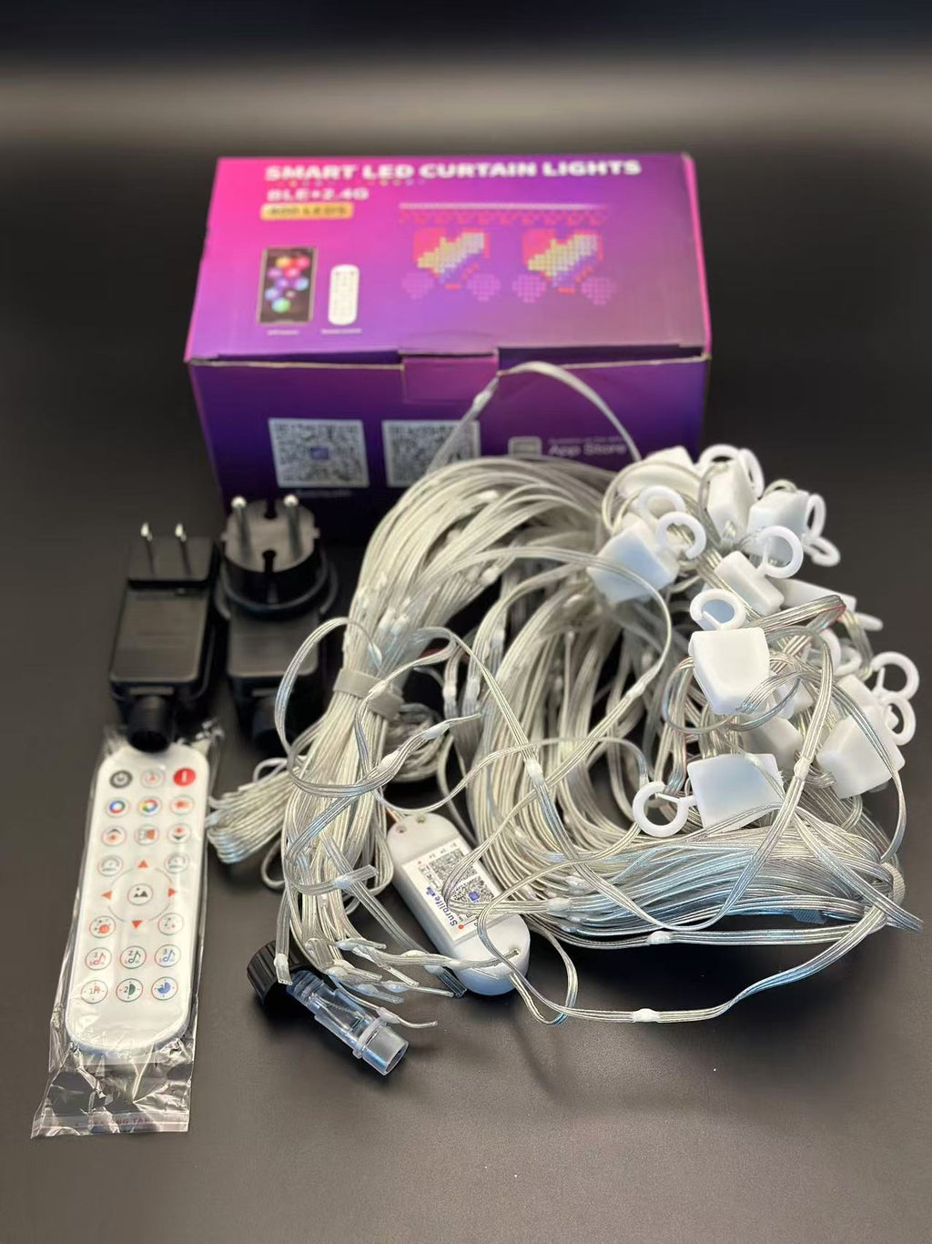 5V RGB Curtain Lights, Bare Bulb Version + Surplife LED Control，400light