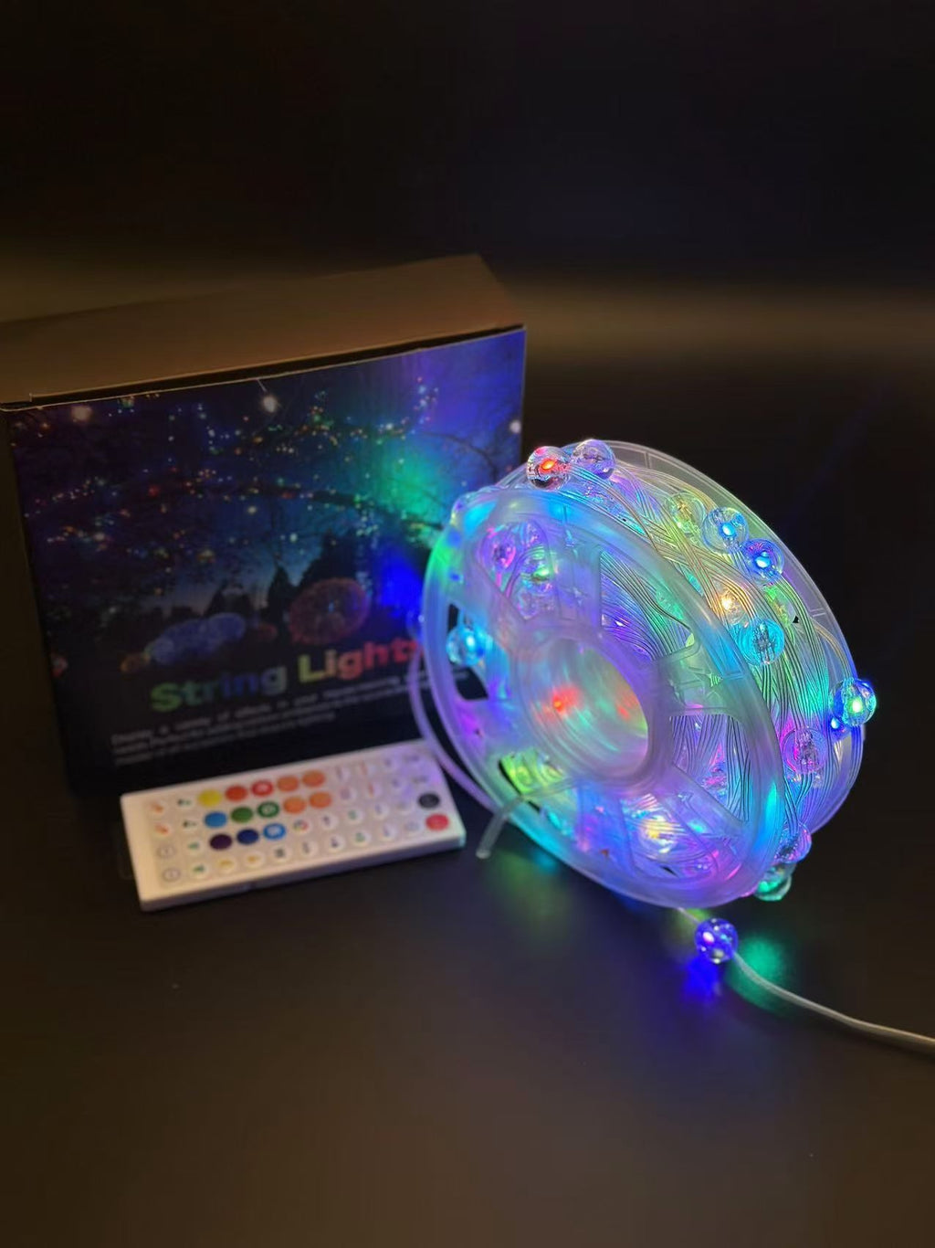 24V 25m Four-Color 8-Function String Light + 8-Function Controller with Power Supply