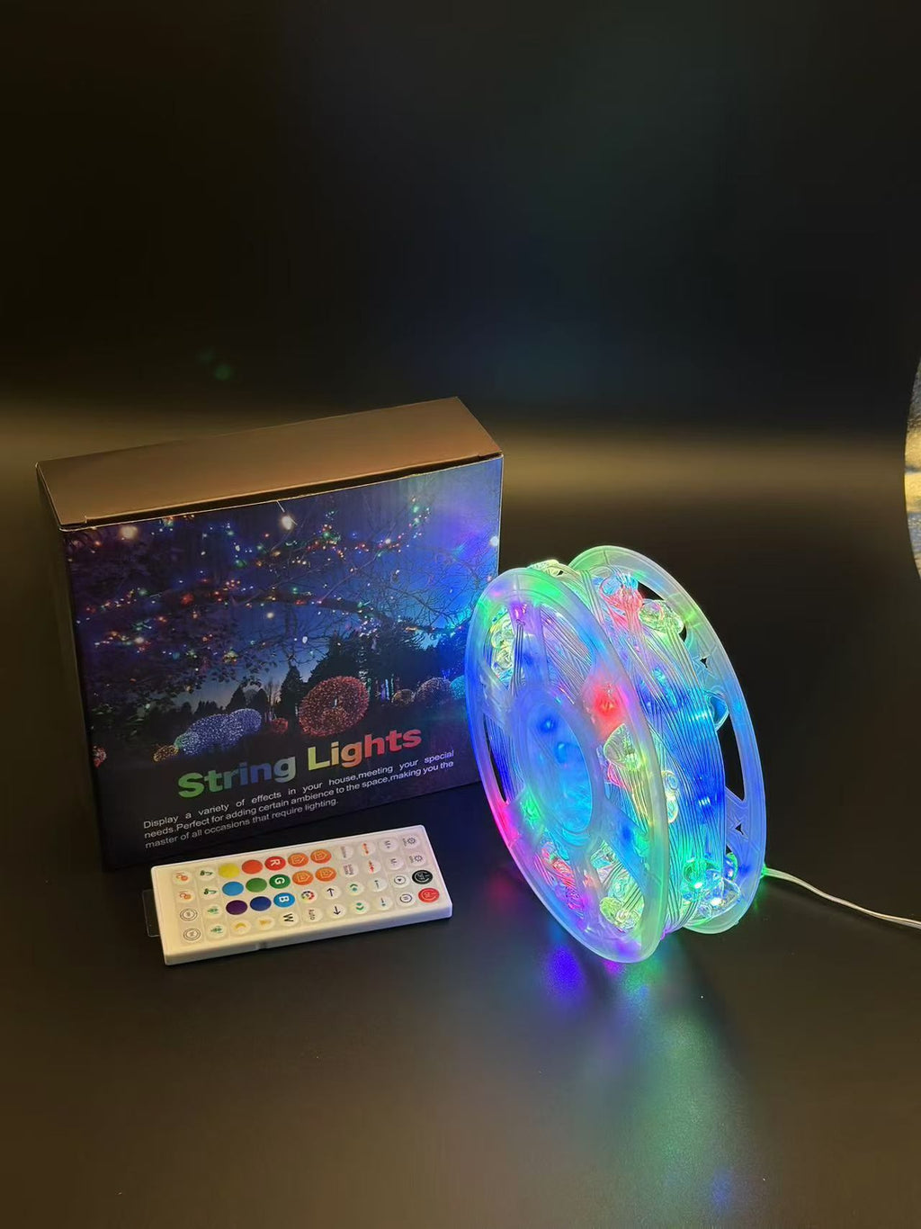 24V 25m Four-Color 8-Function String Light + 8-Function Controller with Power Supply