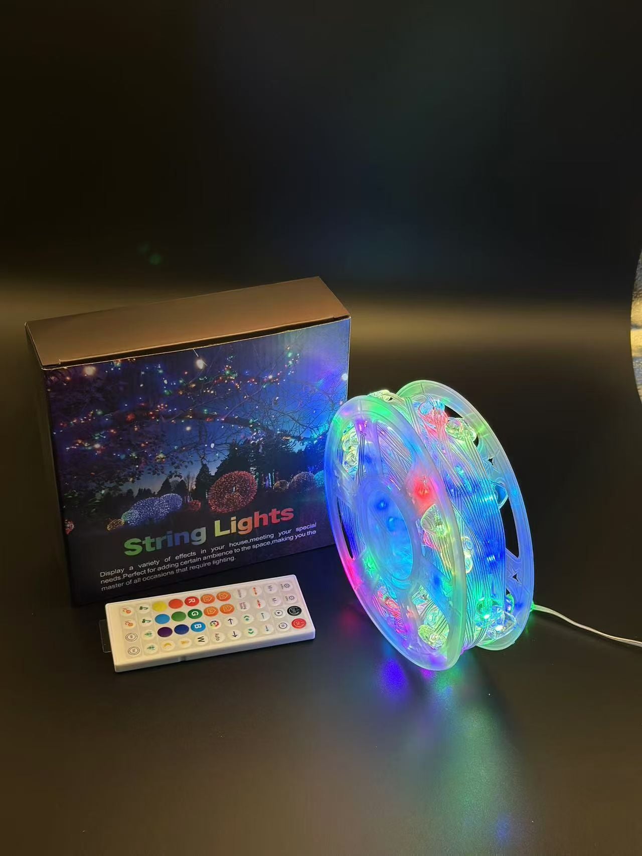24V 25m Four-Color 8-Function String Light + 8-Function Controller with Power Supply