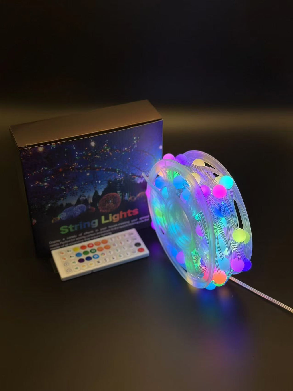 24V 25m Four-Color 8-Function String Light + 8-Function Controller with Power Supply