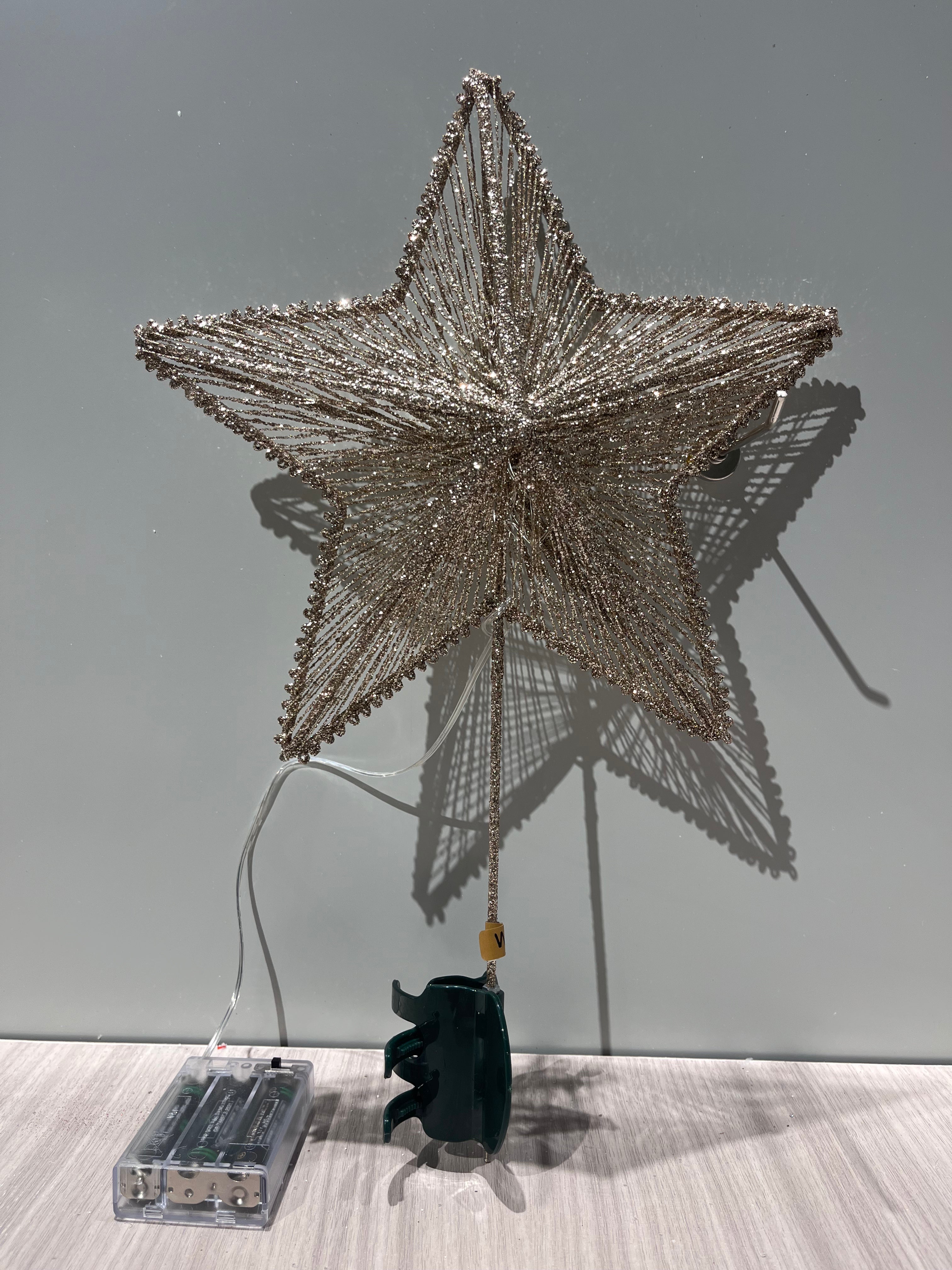 Glitter LED Star Tree Topper