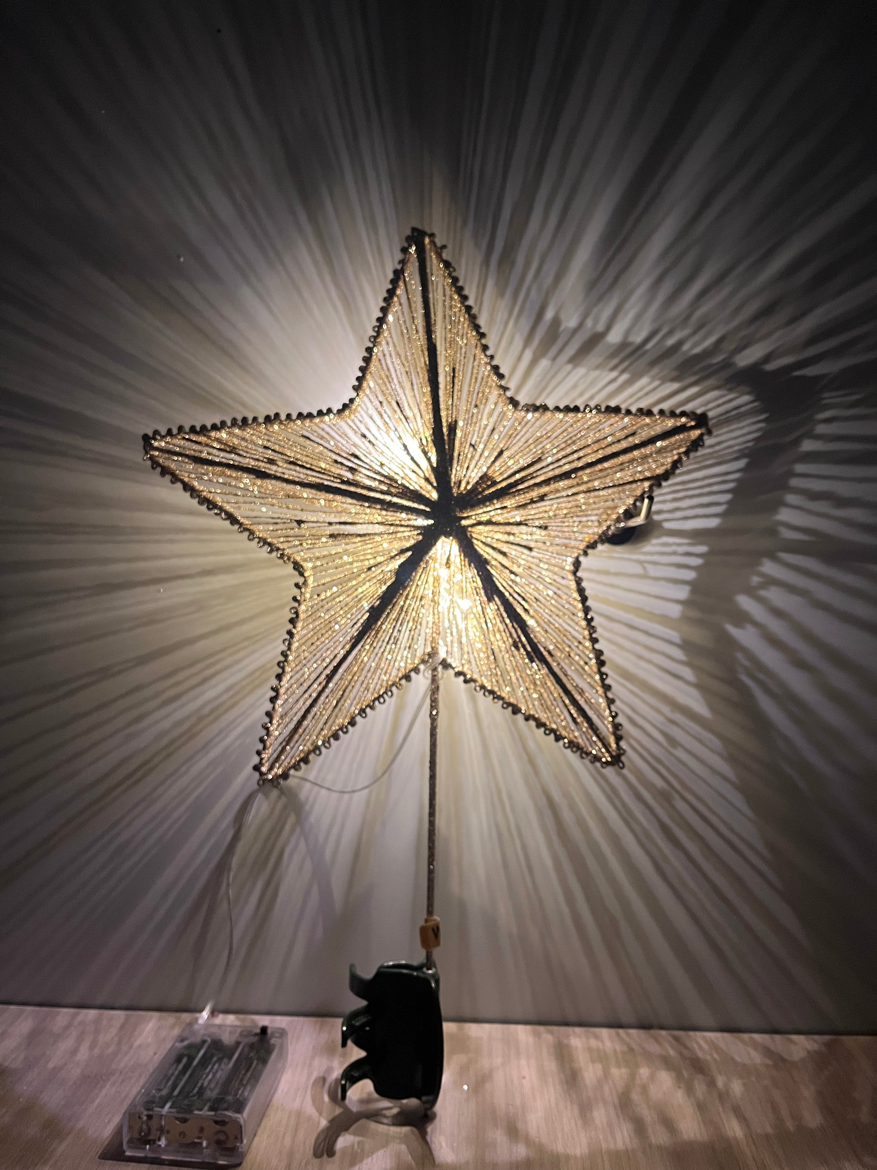 Glitter LED Star Tree Topper