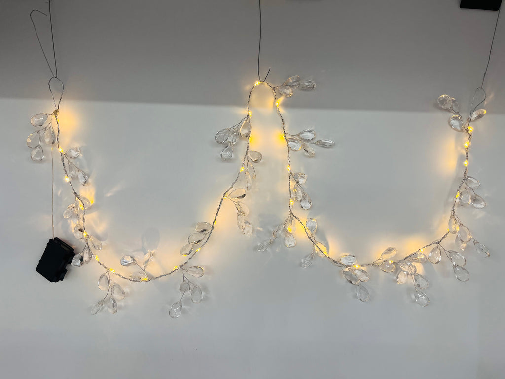 Crystal Teardrop LED String Light – Decorative Garland