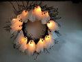 LED Lighted Ghost Wreath – Halloween Front Door Decor