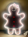 LED Gingerbread Woman Neon Sign – Christmas Decor Light