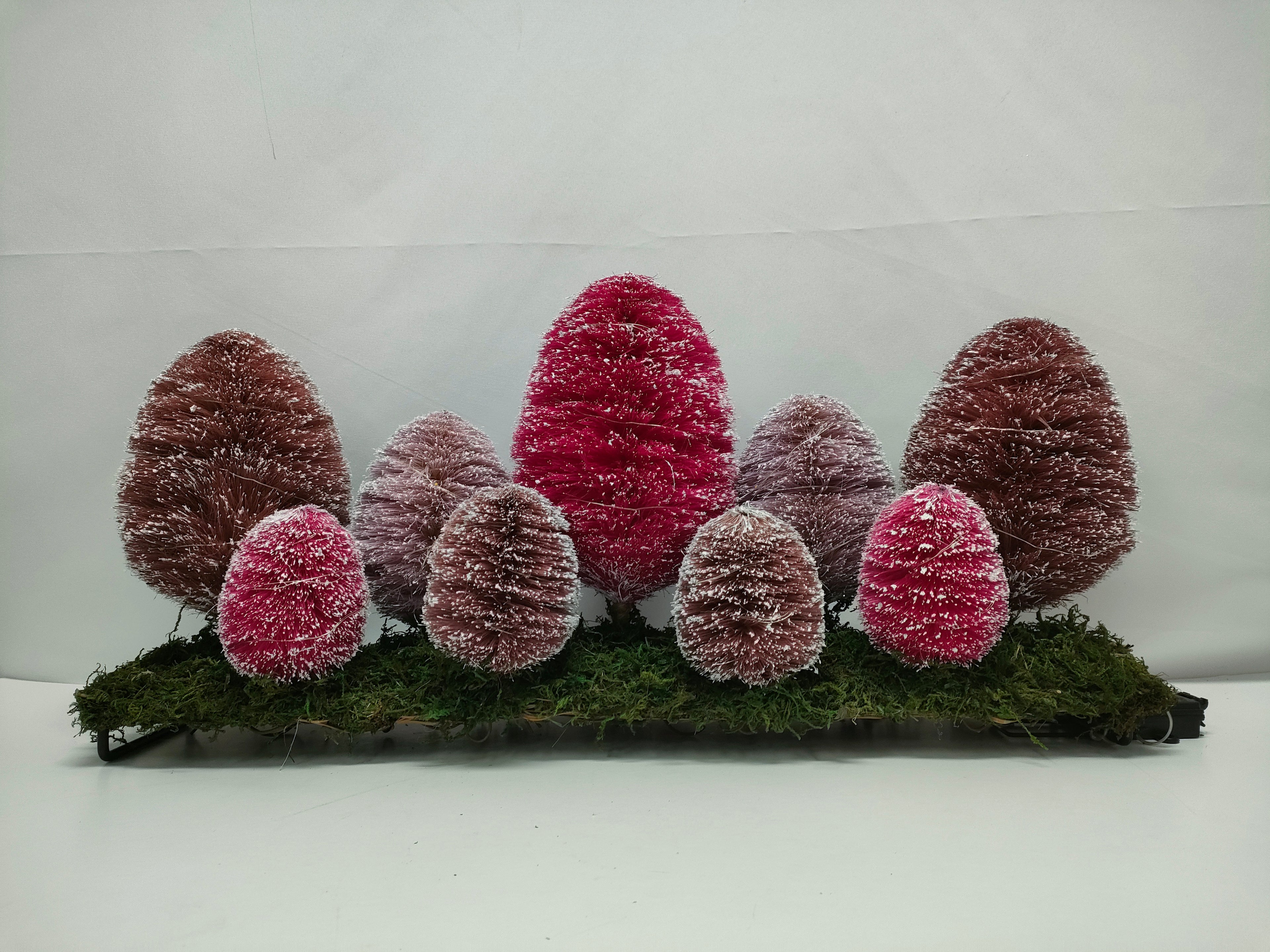 LED Frosted Sisal Tree Cluster – Christmas Village Decor