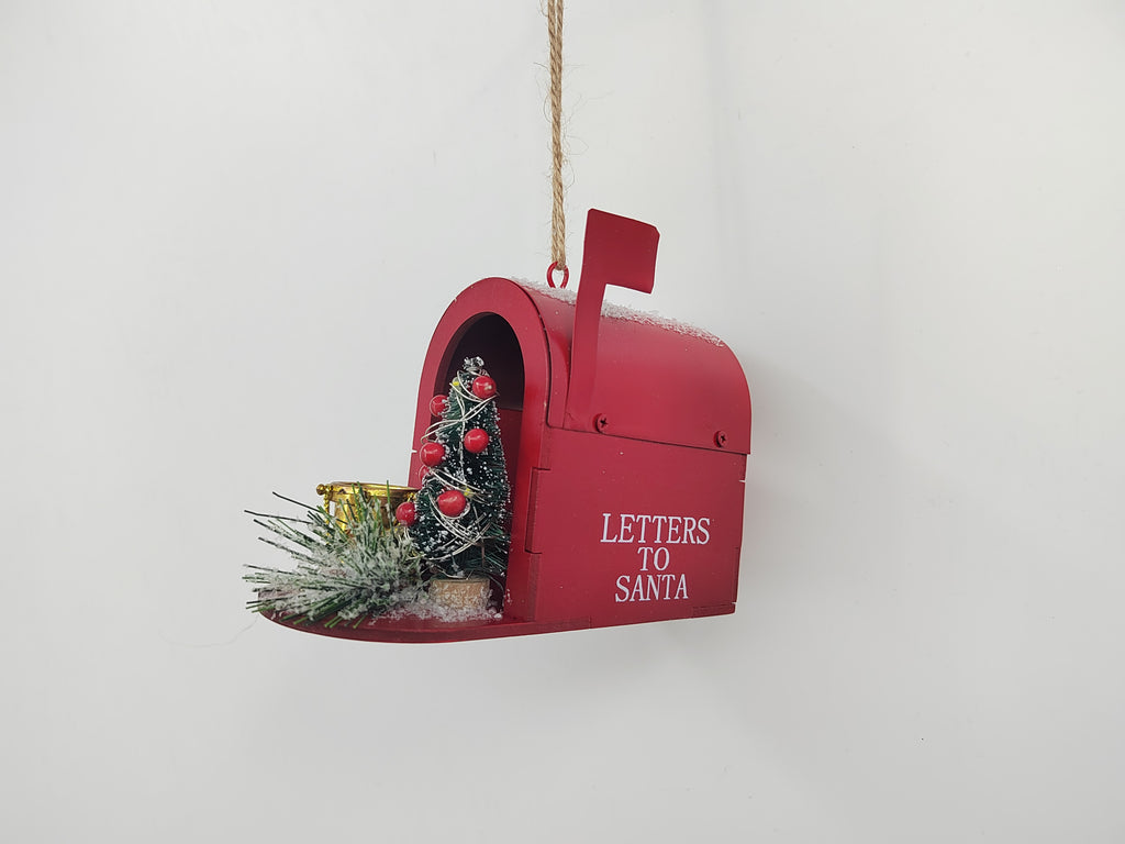 LED "Letters to Santa" Mailbox Ornament – Christmas Decor