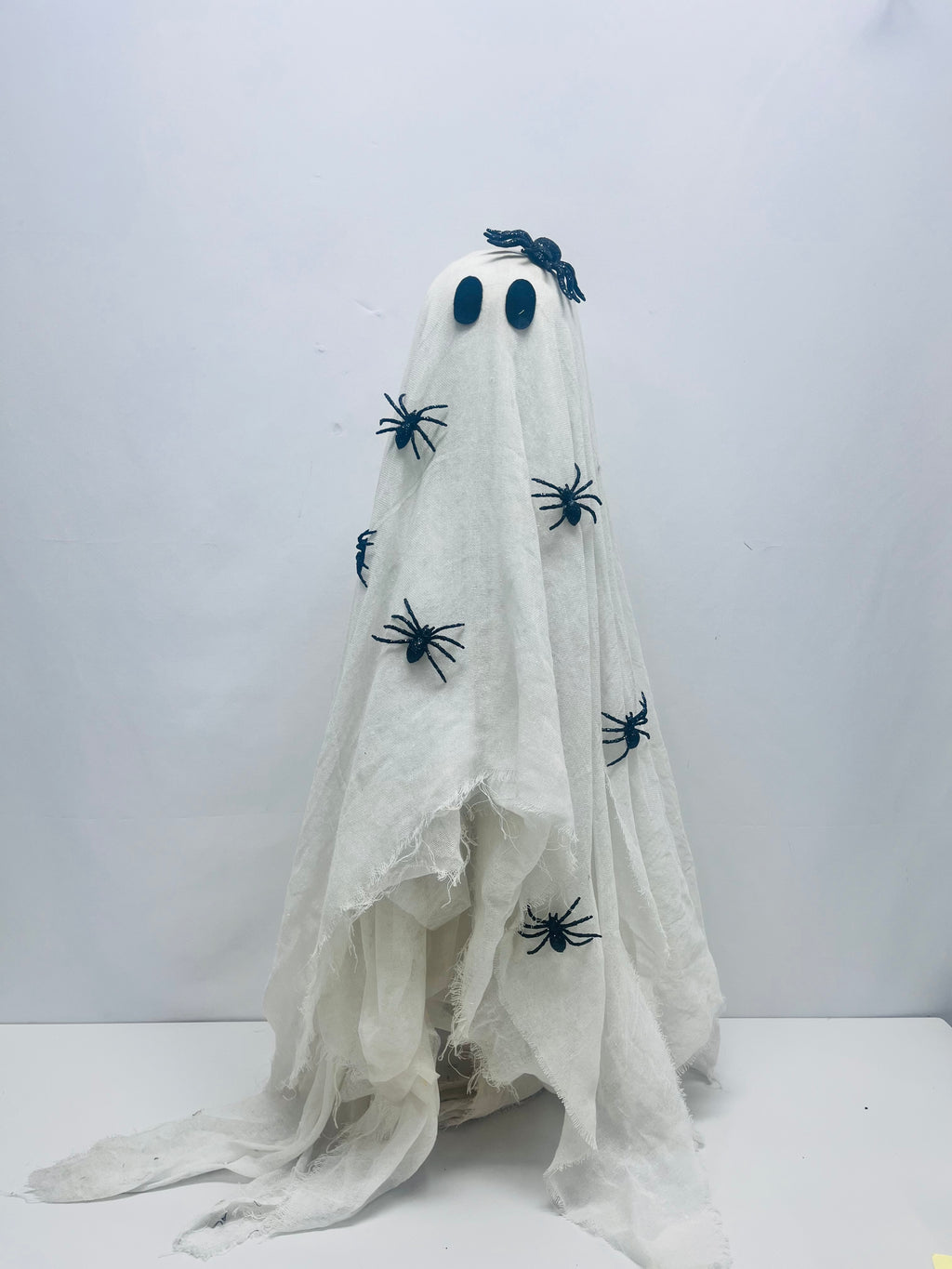 LED Lighted Ghost Decor with Spiders – Halloween Decoration