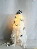 LED Lighted Ghost Decor with Spiders – Halloween Decoration