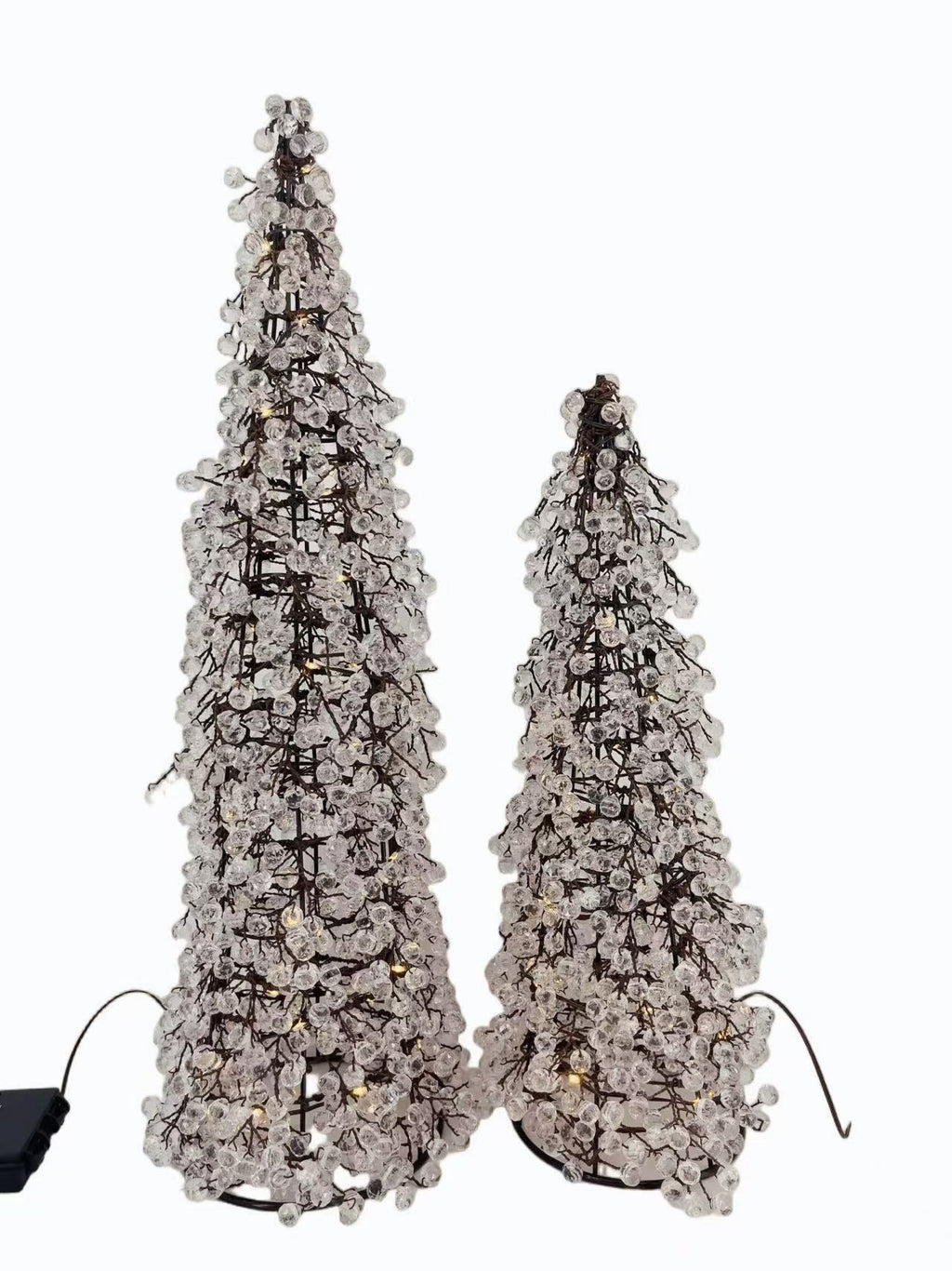 Crystal Beaded LED Christmas Tree – Decorative Lighted Conical Tree