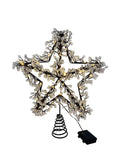 Crystal Beaded Star Tree Topper – LED Christmas Decor