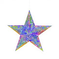 LED Iridescent Holographic Star – Light-Up Hanging Decor