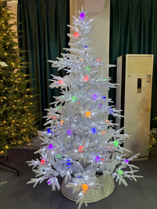 210CM PE Christmas Tree with Lights & Tree Skirt