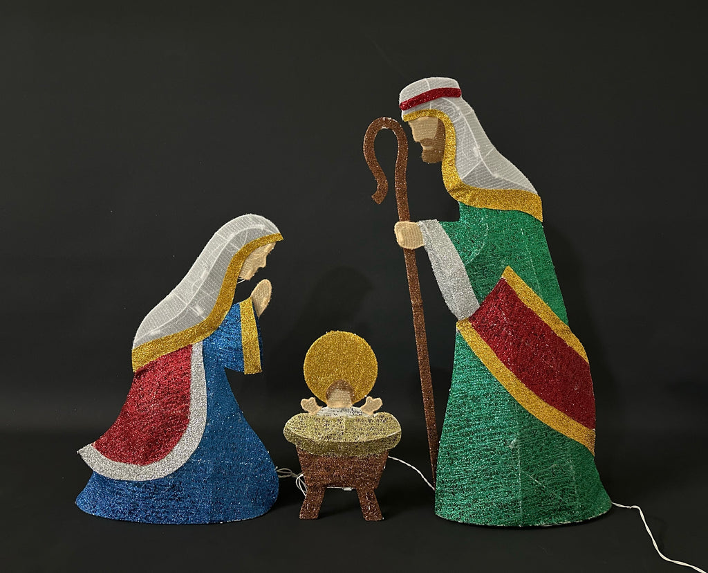 36-inch 70-light fabric Nativity set.