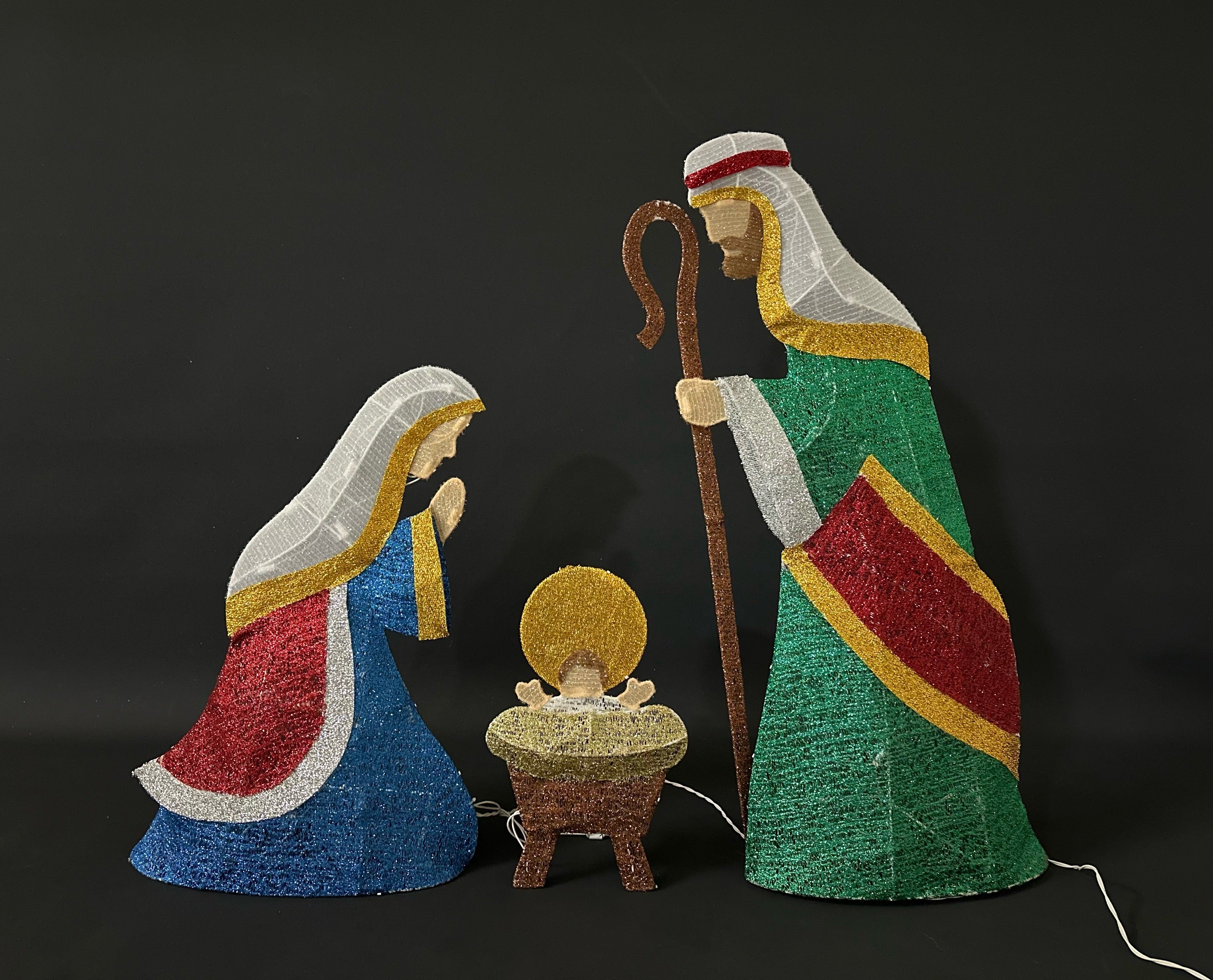 36-inch 70-light fabric Nativity set.
