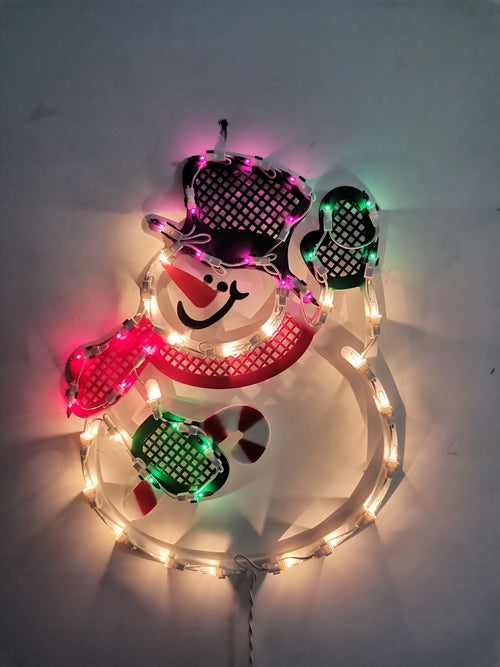 17-inch 43-light plastic frame snowman light.