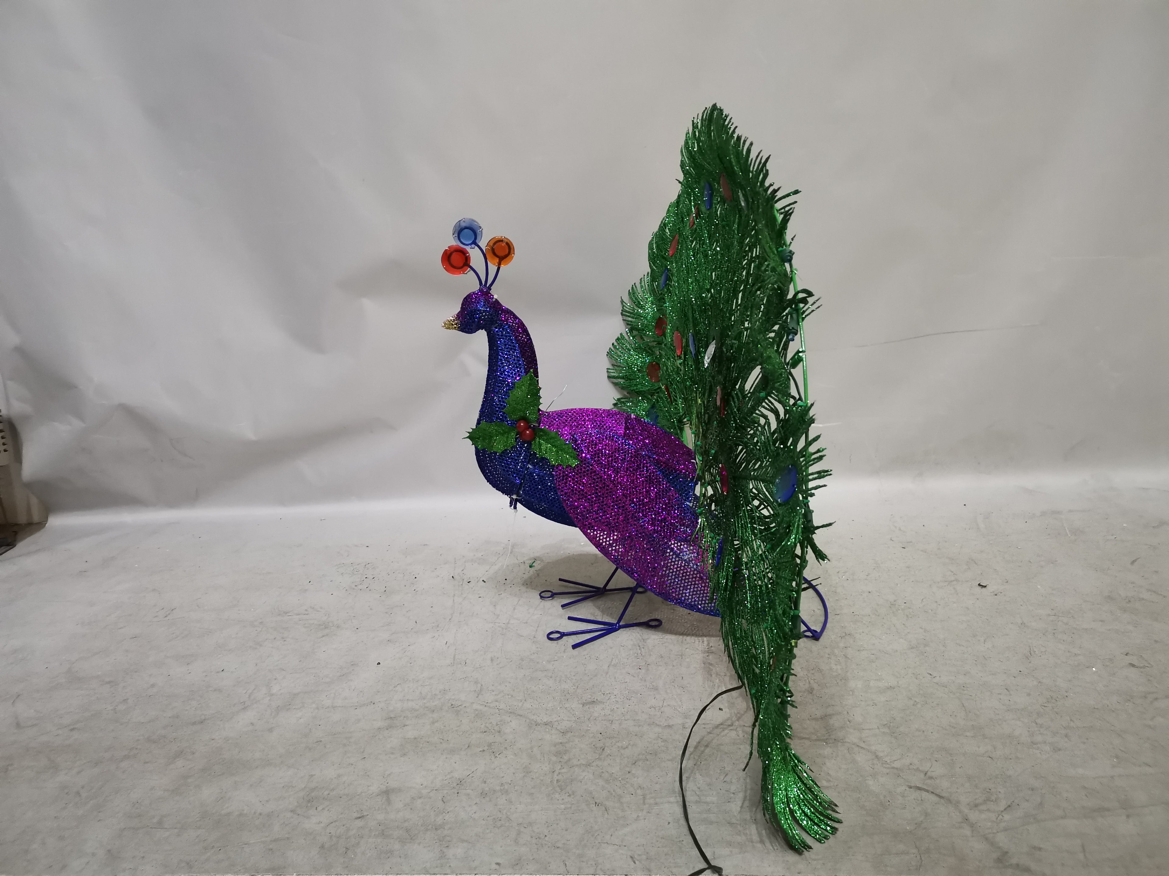 36-inch 90-lamp fabric peacock decorative light