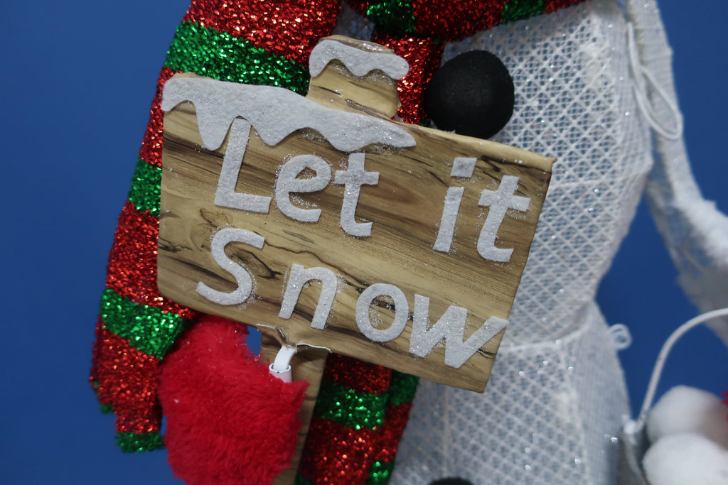 48-inch 70-light fabric top hat snowman light