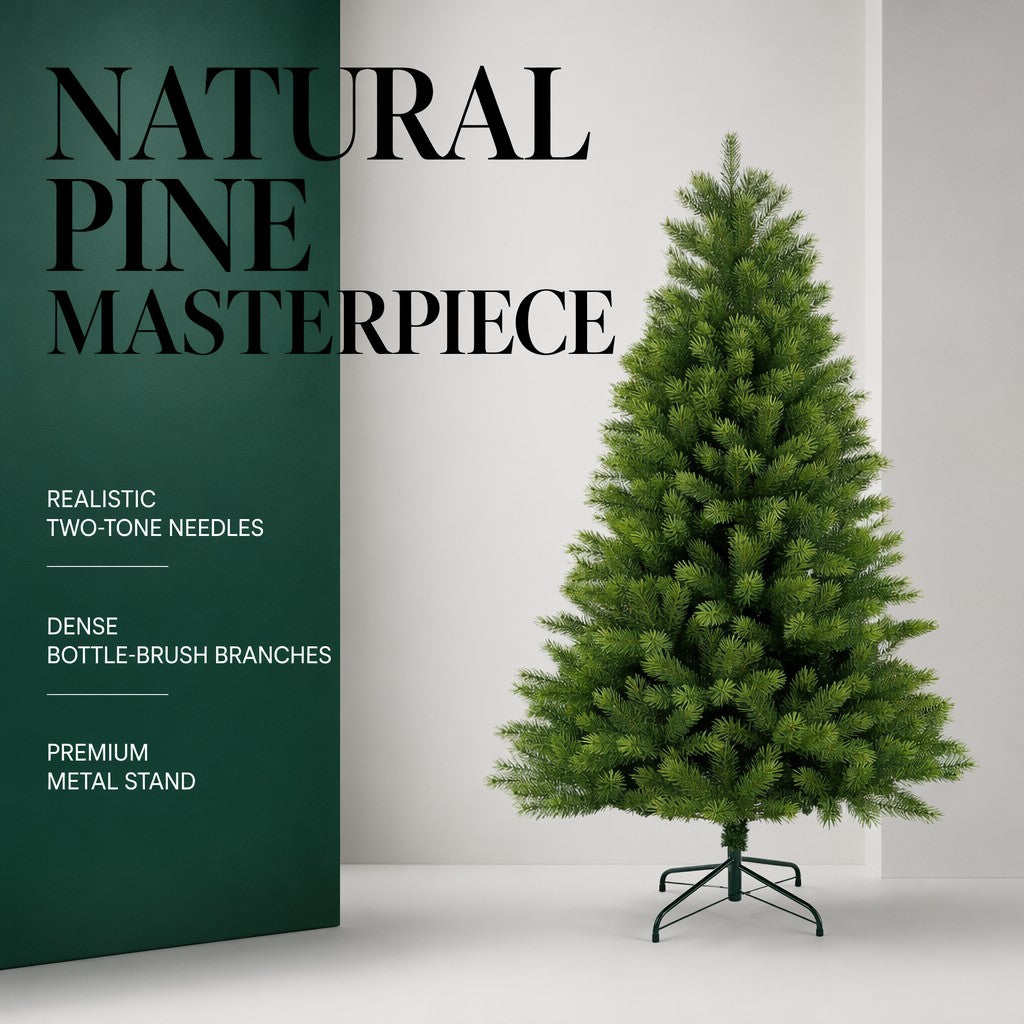 Factory Direct Classic Green Artificial Fir Christmas Tree Full Thick Layered Branches Natural Pine Needles Sturdy Metal Base Home Xmas Decoration