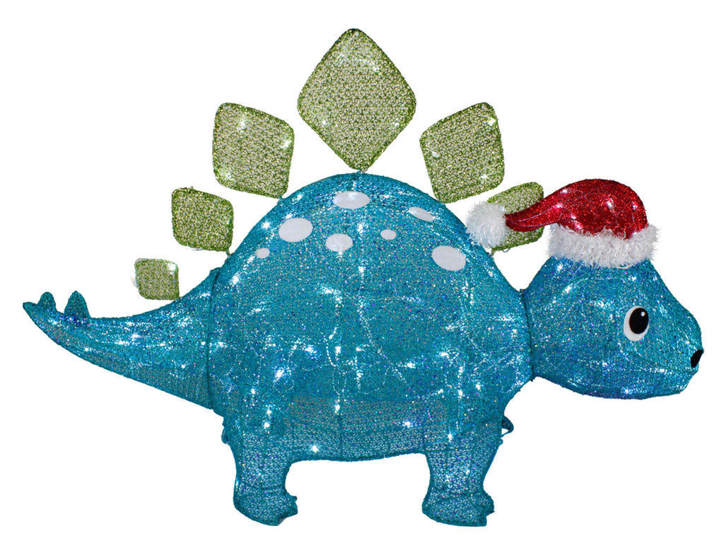 38-inch 80-light fabric-wrapped crawling dinosaur decoration