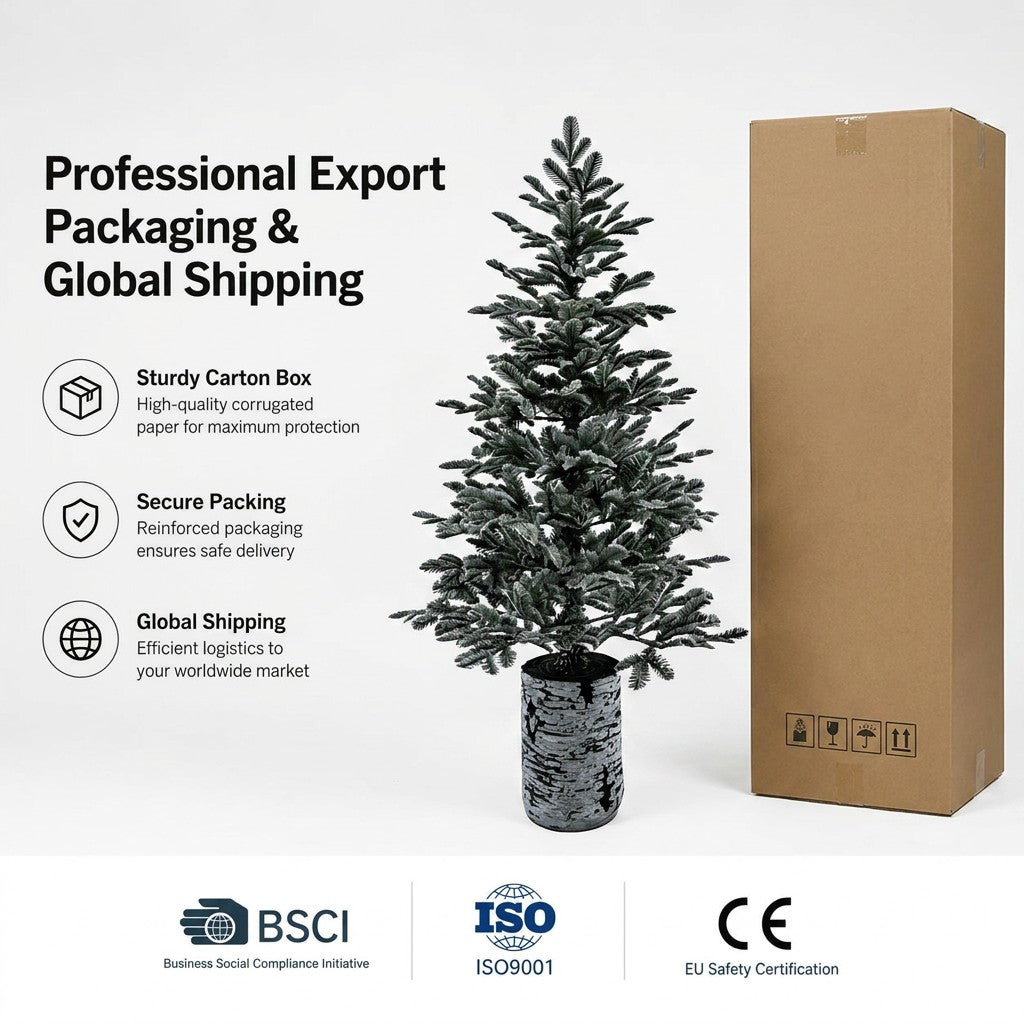 Wholesale Mini Potted Artificial Christmas Tree with Birch Bark Base Frosted Green Foliage Tabletop Xmas Home Office Decor