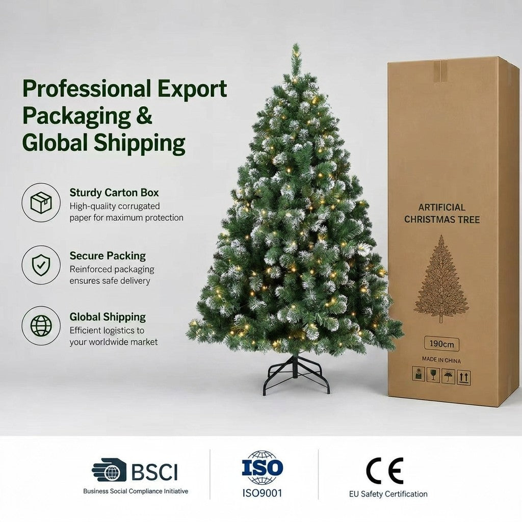 Flocked Christmas Tree with PE & PVC Mixed Tips