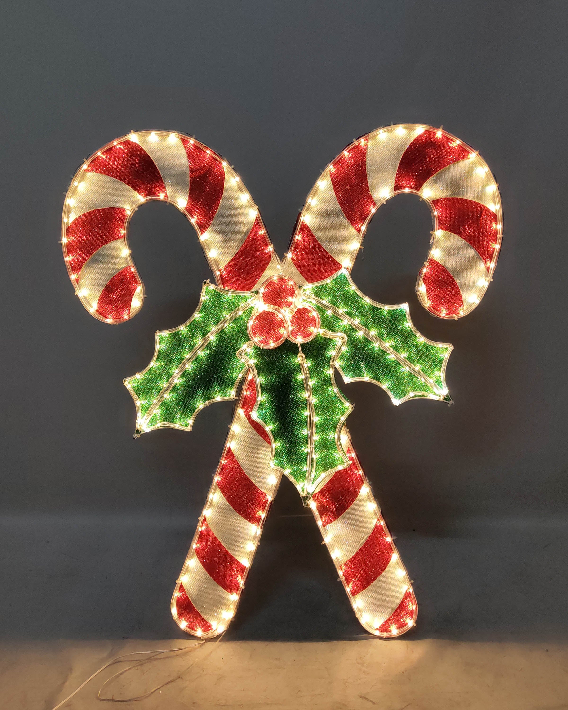 36-inch 105-light fabric-wrapped tube light double cane decoration