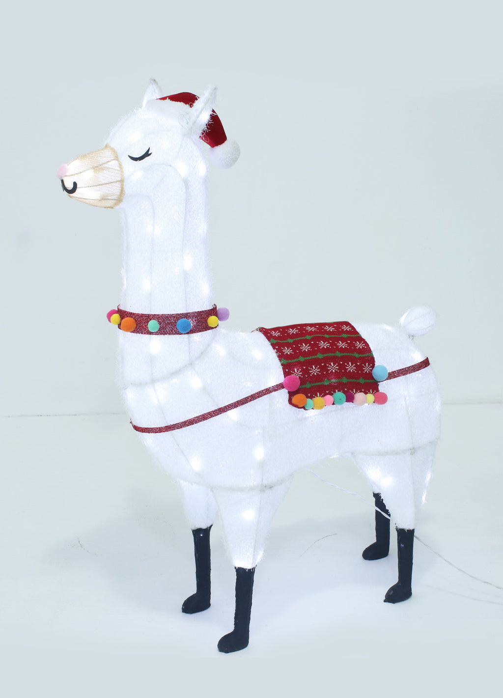 41-inch 100-light fabric Christmas llama light