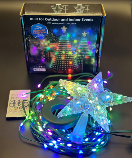 5V Christmas Tree String Lights, 160 LEDs RGB + ZENGGE LED Bluetooth Control