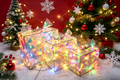 18, 14, 11 inches, 200-light, messy net cloth tied with rainbow film film set of three gift boxes