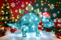 38-inch 80-light fabric-wrapped crawling dinosaur decoration