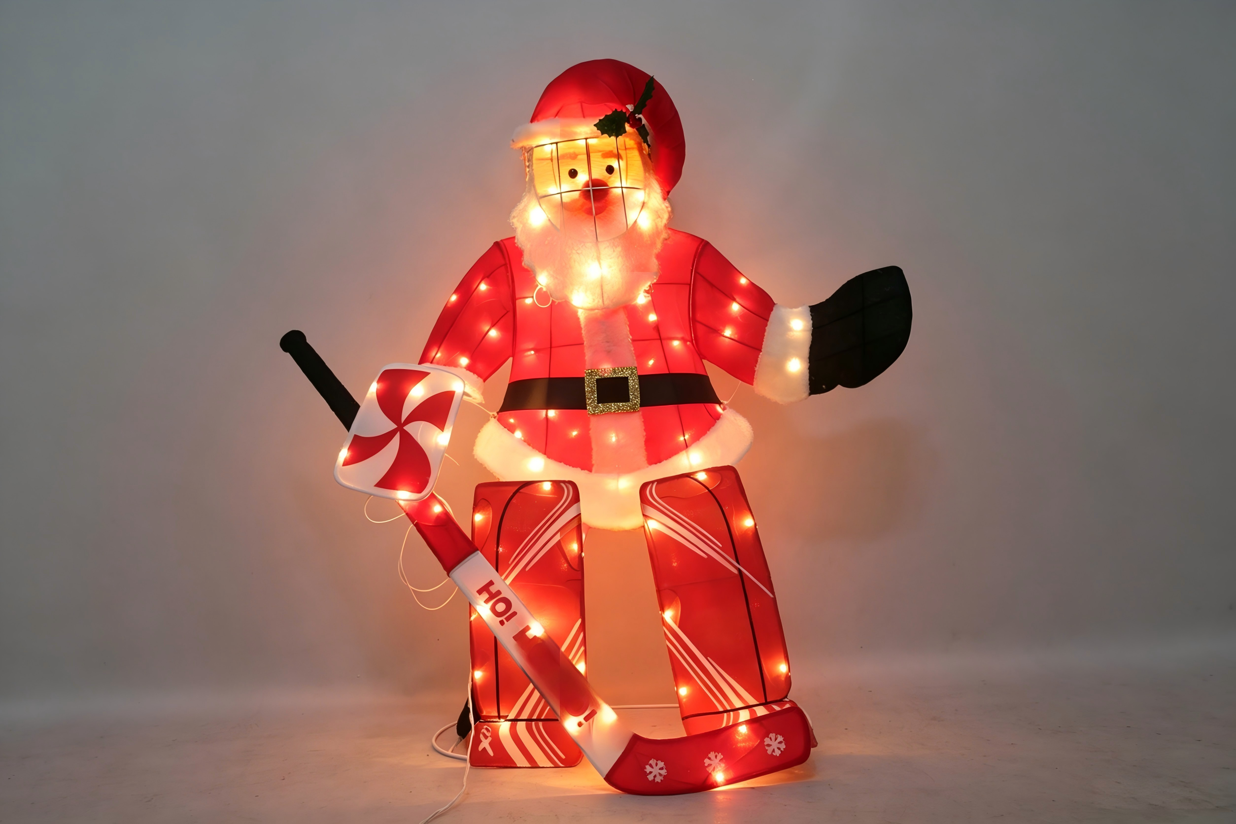 39-inch 100-light fabric-wrapped hockey husband decoration