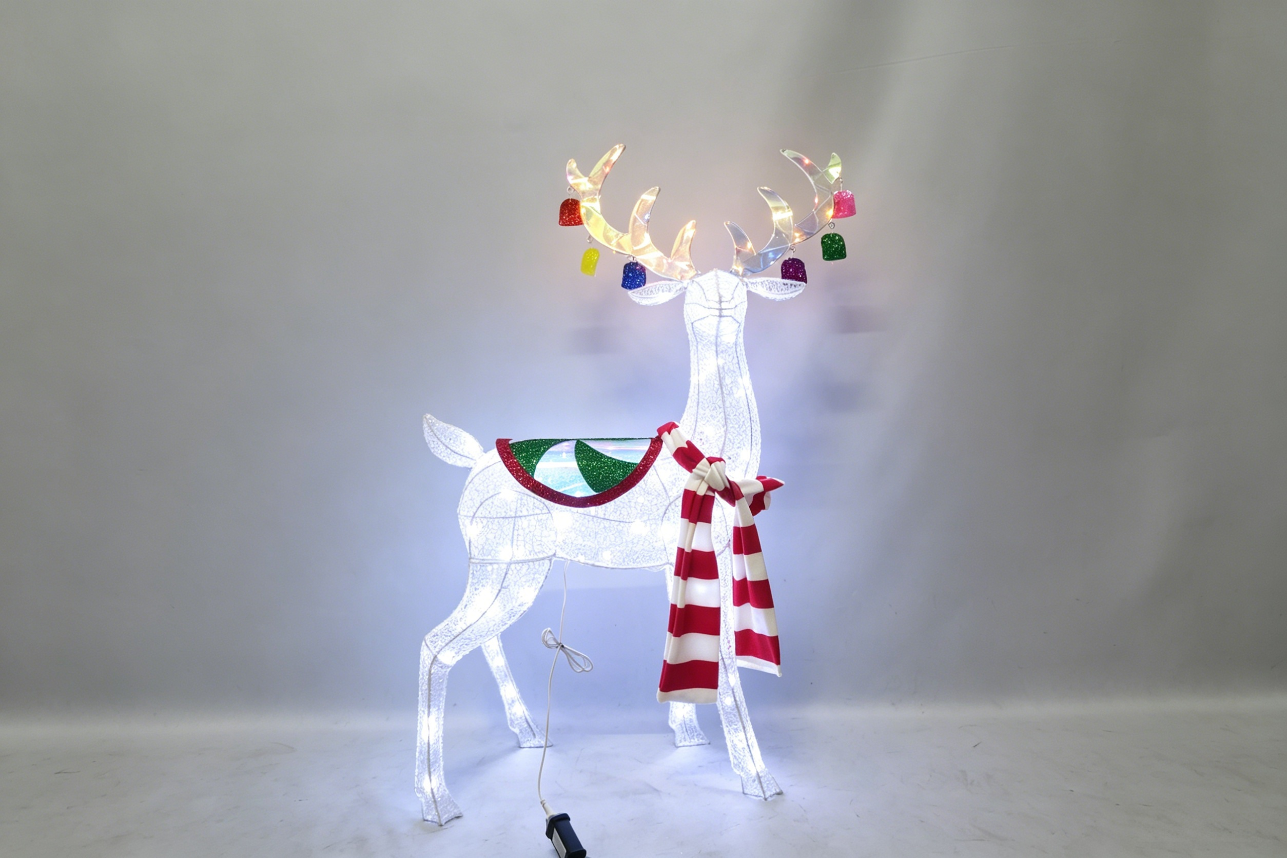 42-inch 120-light double-layer messy net cloth standing deer copper wire light decoration