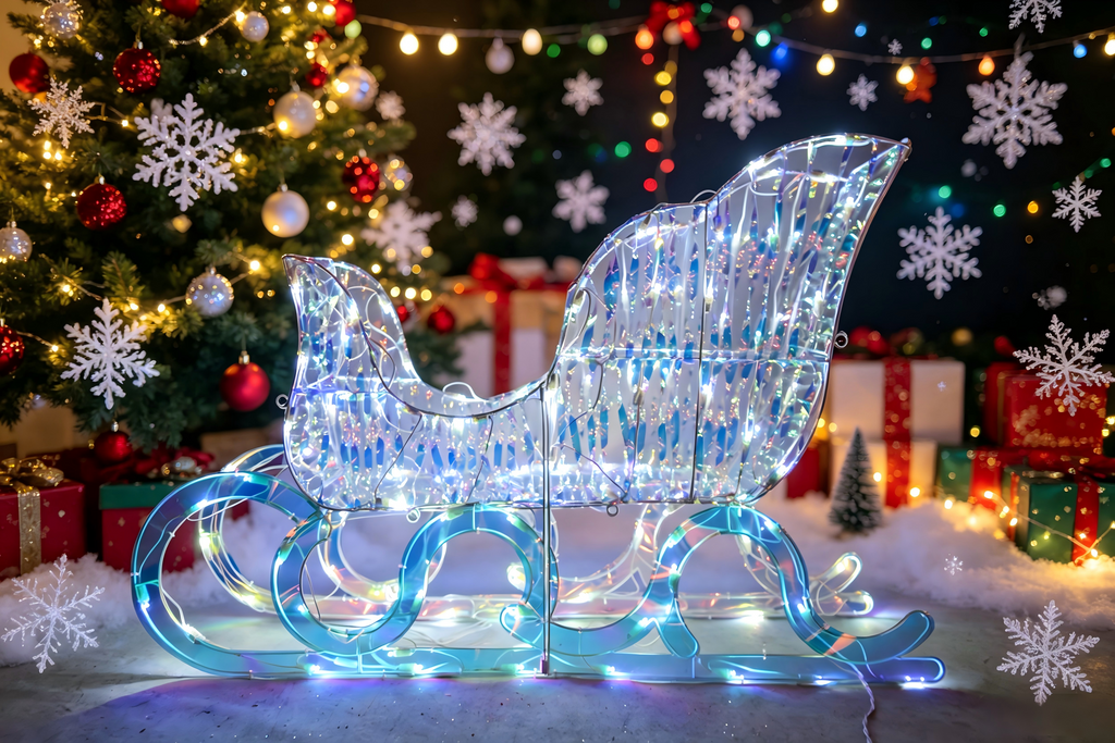 26" Iridescent Sleigh with 105 Lights