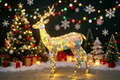 52-inch 120-light diamond-shaped iron frame with messy net cloth and rainbow film deer decoration