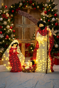 72-inch 320-light nativity scene decor with tinsel fabric