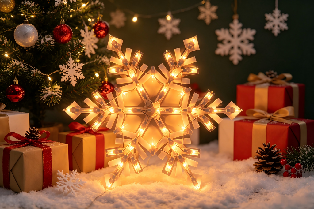 15.5-inch 43-Light Plastic Frame Snowflake Light.