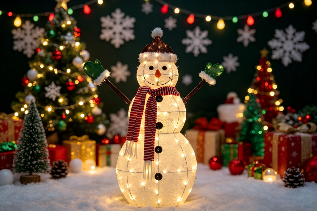 48-inch 105-Light Fabric Snowman Light.