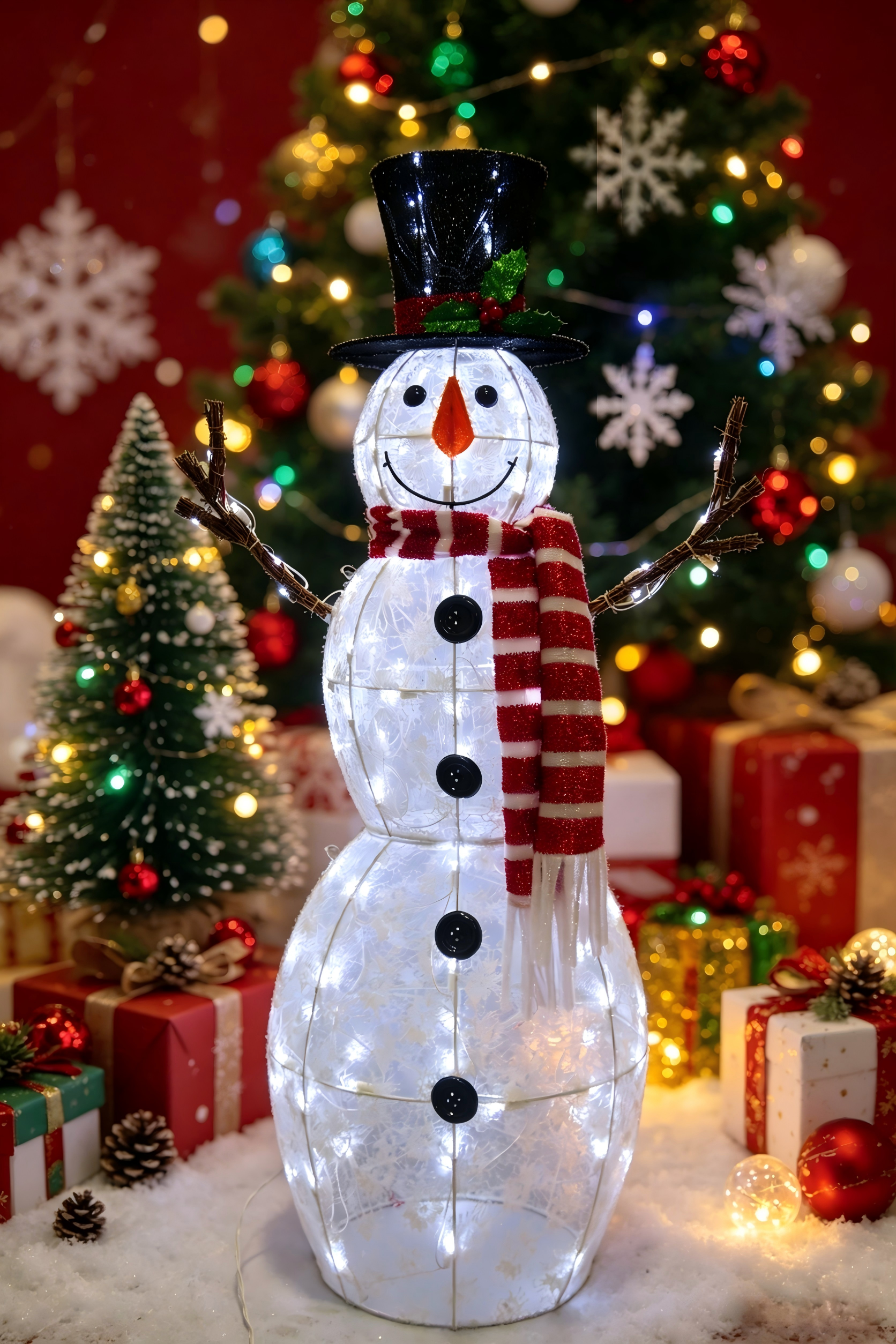 48-inch 120-Light Fabric Snowman Light
