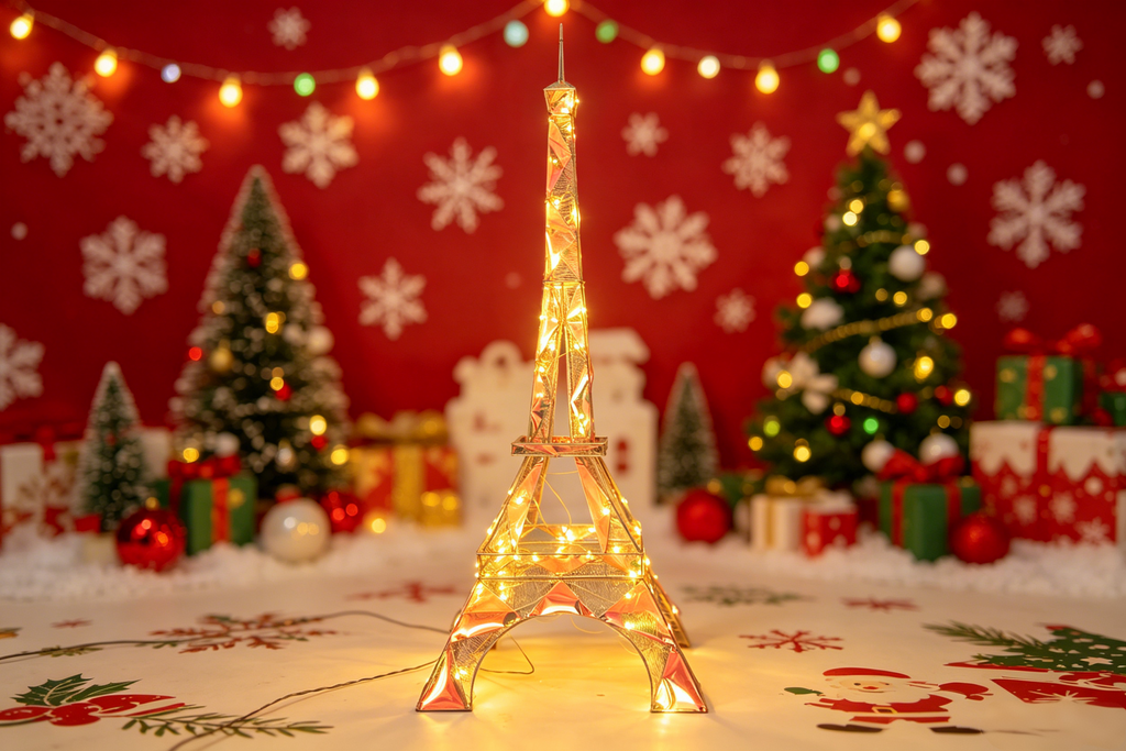 84-inch 150-light iron tower decor with rainbow film.
