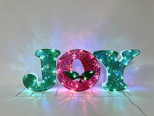 16-inch 60-light fabric JOY sign decoration