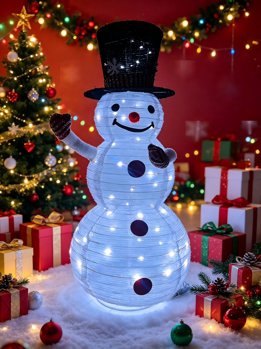 35-inch collapsible snowman light with 50 LEDs.